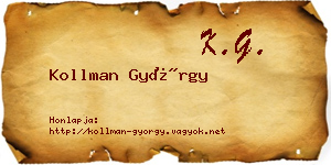 Kollman György névjegykártya